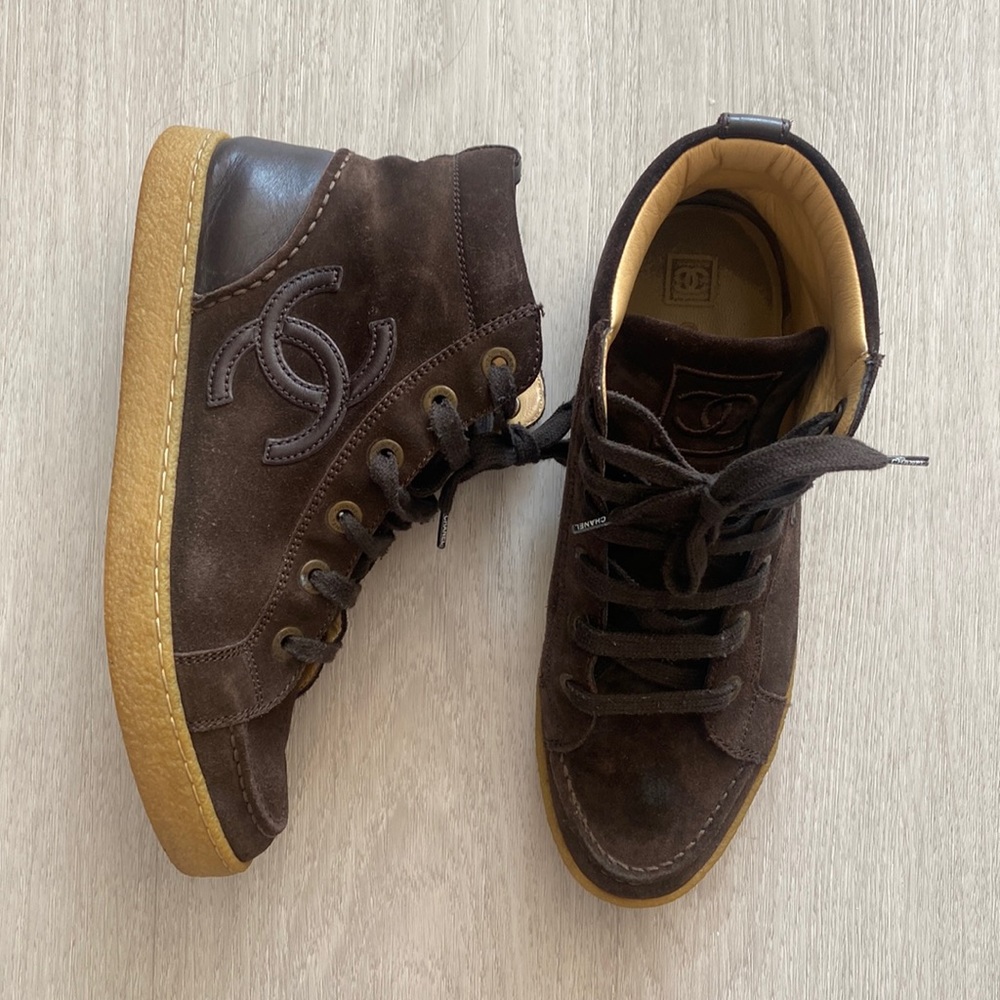Vintage Chanel high top sneakers.